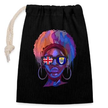 Saint Helena - Closable cotton gift bag (14x20cm) - black - Front