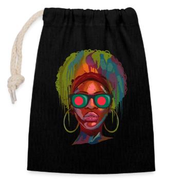 Bangladesh - Closable cotton gift bag (14x20cm) - black - Front