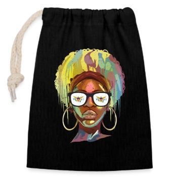 American Virgin Islands - Closable cotton gift bag (14x20cm) - black - Front