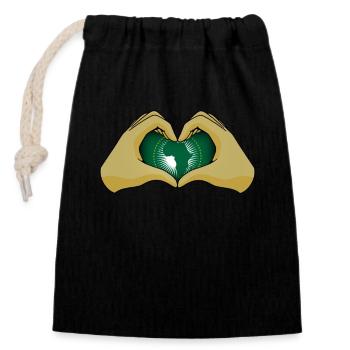 African Union - Closable cotton gift bag (14x20cm) - black - Front