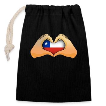 Chili - Sac cadeau en coton avec cordon (14 x 20 cm) - noir - Devant