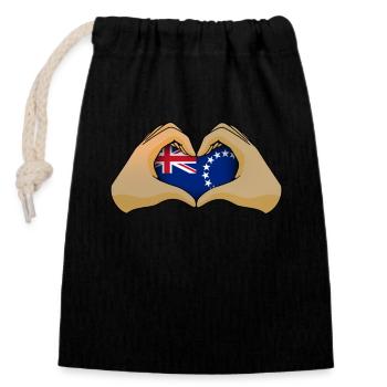 Cook (Îles) - Sac cadeau en coton avec cordon (14 x 20 cm) - noir - Devant