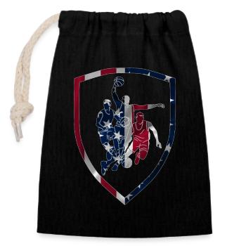 JOUEUR DE BASKET-BALL DES ÉTATS-UNIS JOUEUR DE BASKET-BALL - Sac cadeau en coton avec cordon (14 x 20 cm) - noir - Devant