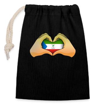 Guinée équatoriale - Sac cadeau en coton avec cordon (14 x 20 cm) - noir - Devant
