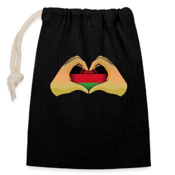Malawi - Closable cotton gift bag (14x20cm) - black - Front