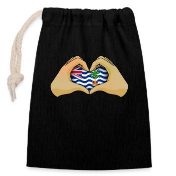 Territoire britannique de l'océan Indien - Sac cadeau en coton avec cordon (14 x 20 cm) - noir - Devant