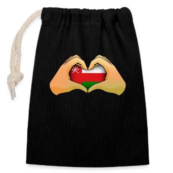 Oman - Verschließbarer Geschenkbeutel aus Baumwolle (14x20cm) - Schwarz - Vorne