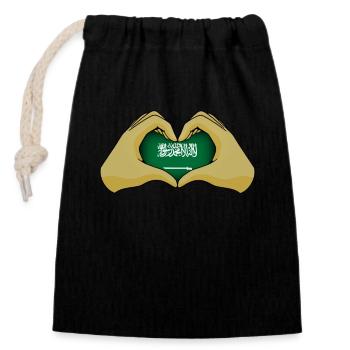 Saudi-Arabien - Verschließbarer Geschenkbeutel aus Baumwolle (14x20cm) - Schwarz - Vorne