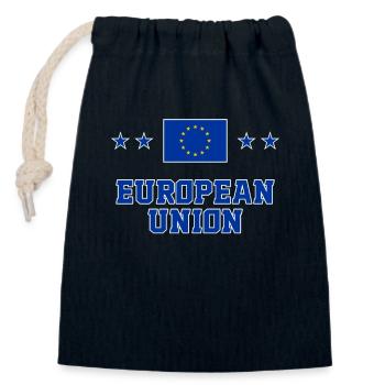 Union européenne - Sac cadeau en coton avec cordon (14 x 20 cm) - bleu marine - Devant