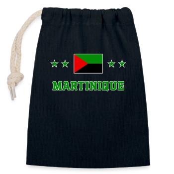 Martinique - Sac cadeau en coton avec cordon (14 x 20 cm) - bleu marine - Devant