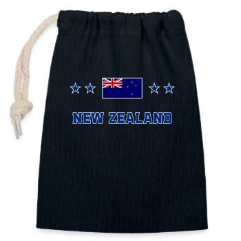 Neuseeland - Verschließbarer Geschenkbeutel aus Baumwolle (14x20cm) - Navy - Vorne
