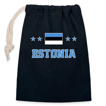Estonie - Sac cadeau en coton avec cordon (14 x 20 cm) - bleu marine - Devant