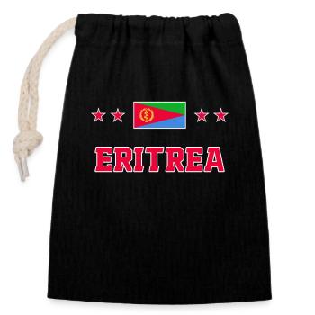 Eritrea - Verschließbarer Geschenkbeutel aus Baumwolle (14x20cm) - Schwarz - Vorne