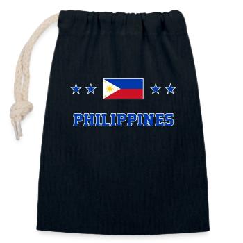 Philippines - Closable cotton gift bag (14x20cm) - navy - Front