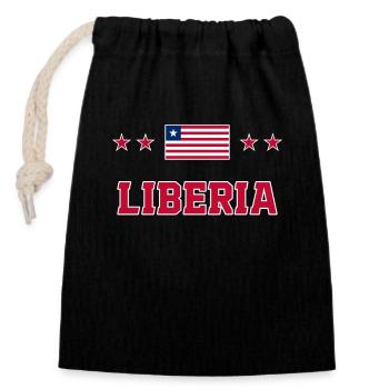 Liberia - Verschließbarer Geschenkbeutel aus Baumwolle (14x20cm) - Schwarz - Vorne