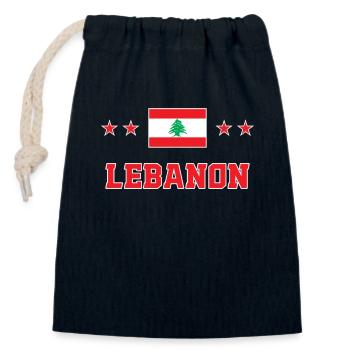 Libanon - Verschließbarer Geschenkbeutel aus Baumwolle (14x20cm) - Navy - Vorne