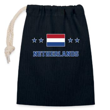 Antilles néerlandaises - Sac cadeau en coton avec cordon (14 x 20 cm) - bleu marine - Devant