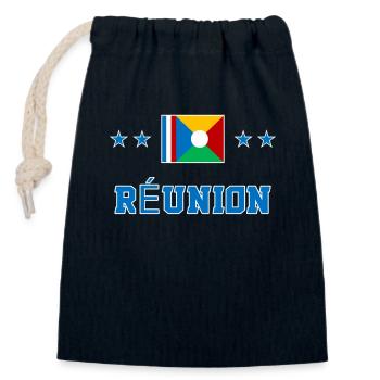 Réunion - Verschließbarer Geschenkbeutel aus Baumwolle (14x20cm) - Navy - Vorne