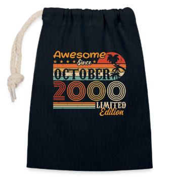 2000 October Vintage - October 2000 - Closable cotton gift bag (14x20cm) - navy - Front