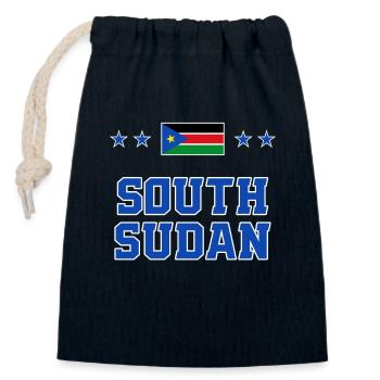 South Sudan - Closable cotton gift bag (14x20cm) - navy - Front