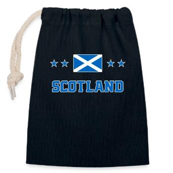 Ecosse - Sac cadeau en coton avec cordon (14 x 20 cm) - bleu marine - Devant