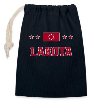 Lakota - Sac cadeau en coton avec cordon (14 x 20 cm) - bleu marine - Devant