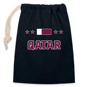 Qatar - Closable cotton gift bag (14x20cm) - navy - Front