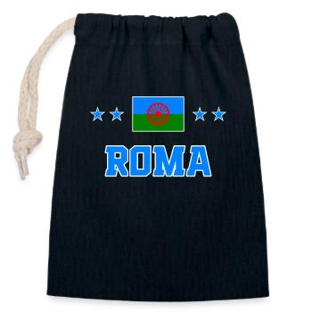 Roma - Sac cadeau en coton avec cordon (14 x 20 cm) - bleu marine - Devant