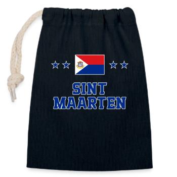 Sint Maarten - Verschließbarer Geschenkbeutel aus Baumwolle (14x20cm) - Navy - Vorne