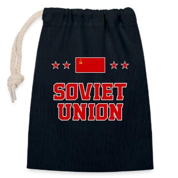 Soviet Union - Closable cotton gift bag (14x20cm) - navy - Front
