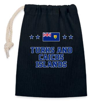Turks and Caicos Islands - Closable cotton gift bag (14x20cm) - navy - Front