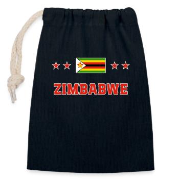 Zimbabwe - Sac cadeau en coton avec cordon (14 x 20 cm) - bleu marine - Devant
