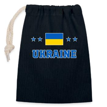 Ukraine - Sac cadeau en coton avec cordon (14 x 20 cm) - bleu marine - Devant