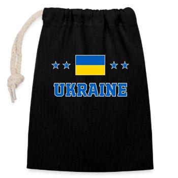 Ukraine - Verschließbarer Geschenkbeutel aus Baumwolle (14x20cm) - Schwarz - Vorne