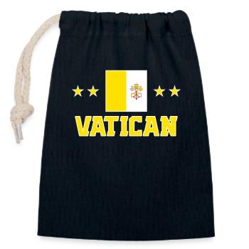 Vatican - Closable cotton gift bag (14x20cm) - navy - Front