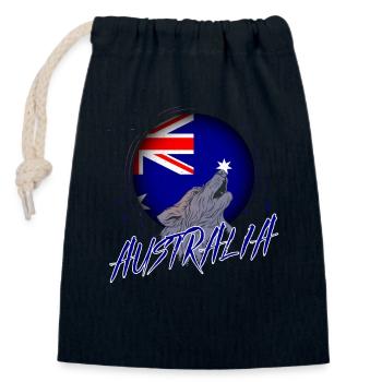 Australia - Closable cotton gift bag (14x20cm) - navy - Front