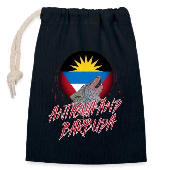 Antigua and Barbuda - Closable cotton gift bag (14x20cm) - navy - Front