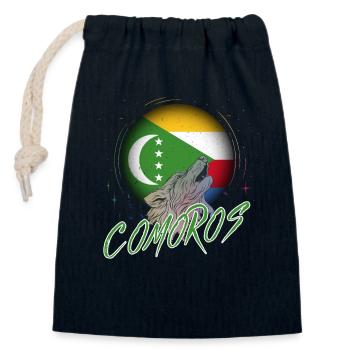 Comoros - Closable cotton gift bag (14x20cm) - navy - Front