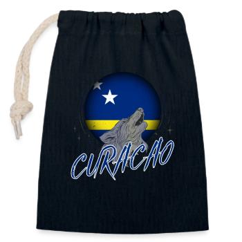 Curaçao - Verschließbarer Geschenkbeutel aus Baumwolle (14x20cm) - Navy - Vorne