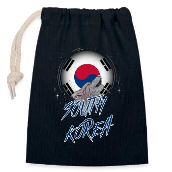 South Korea - Closable cotton gift bag (14x20cm) - navy - Front