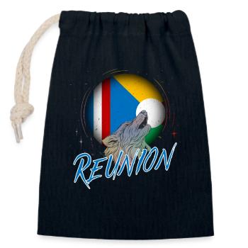 Réunion - Verschließbarer Geschenkbeutel aus Baumwolle (14x20cm) - Navy - Vorne