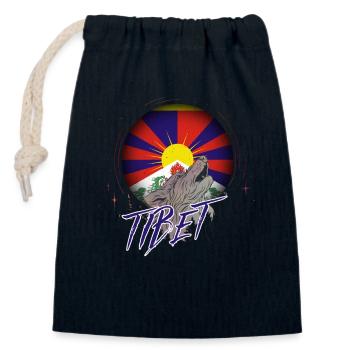 Tibet - Closable cotton gift bag (14x20cm) - navy - Front