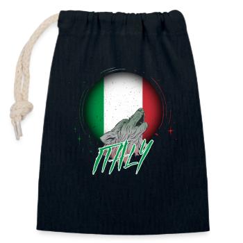 Italie - Sac cadeau en coton avec cordon (14 x 20 cm) - bleu marine - Devant