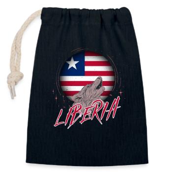 Liberia - Verschließbarer Geschenkbeutel aus Baumwolle (14x20cm) - Navy - Vorne
