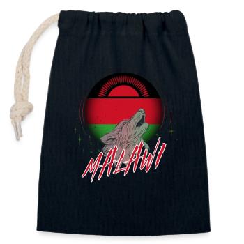 Malawi - Closable cotton gift bag (14x20cm) - navy - Front