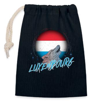 Luxembourg - Closable cotton gift bag (14x20cm) - navy - Front