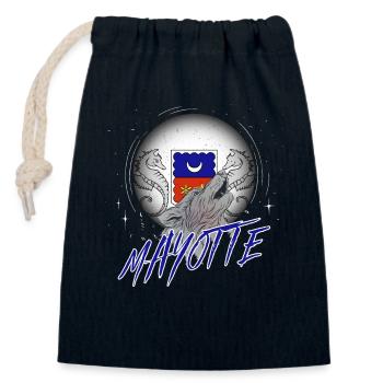 Mayotte - Closable cotton gift bag (14x20cm) - navy - Front