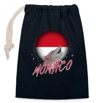 Monaco - Sac cadeau en coton avec cordon (14 x 20 cm) - bleu marine - Devant