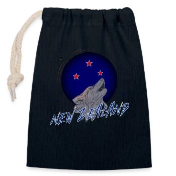 Neuseeland - Verschließbarer Geschenkbeutel aus Baumwolle (14x20cm) - Navy - Vorne