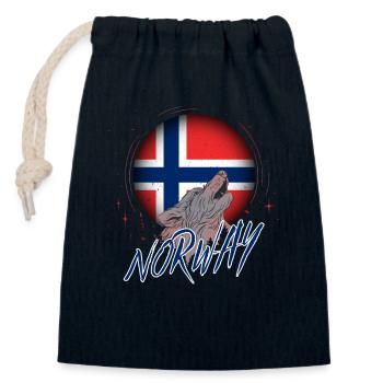 Norwegen - Verschließbarer Geschenkbeutel aus Baumwolle (14x20cm) - Navy - Vorne